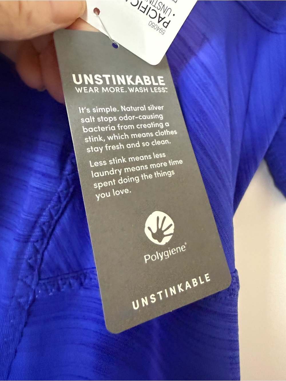 Athleta Short-Sleeve Zip Front Active Top — Blue NWT - Picture 6 of 6